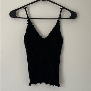 Free People Black Textured Camisole